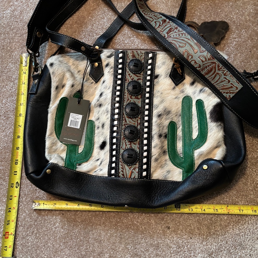 Myra cow print cactus bag